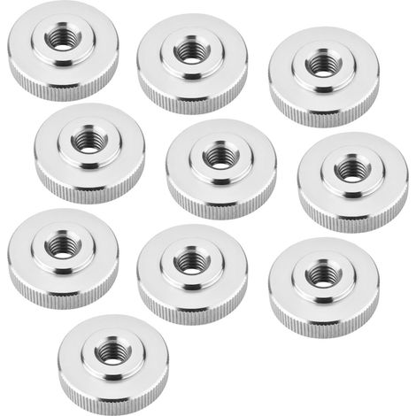 SOTECH Rändelmutter Edelstahl V2A (SS304) metrische Griffmutter mit gerändelten Seitenflächen - 10er Set M10 flache Form DIN 467