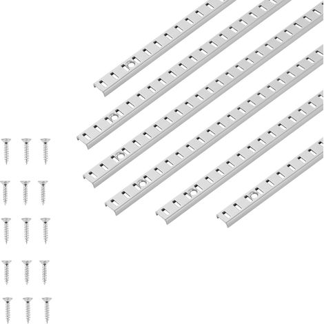 Pilastre d'étagère 72,7 pouces, lot de 20 avec 140 vis, supports réglables en acier pour système de rangement mural, armoire et placard. (1/5)