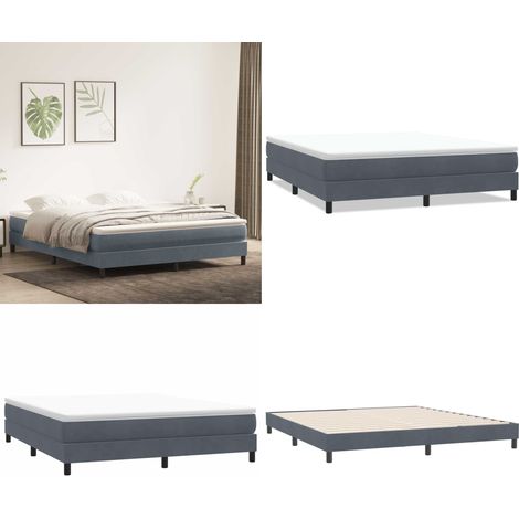 vidaXL Boxspringbett ohne Matratze Dunkelgrau 180x220 cm Samt (1/5)