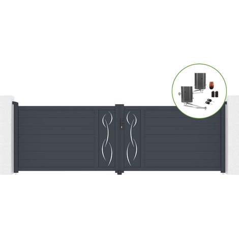 Portail battant 4m LIFE H.120cm alu + motorisation BUNKER B500 (1/5)