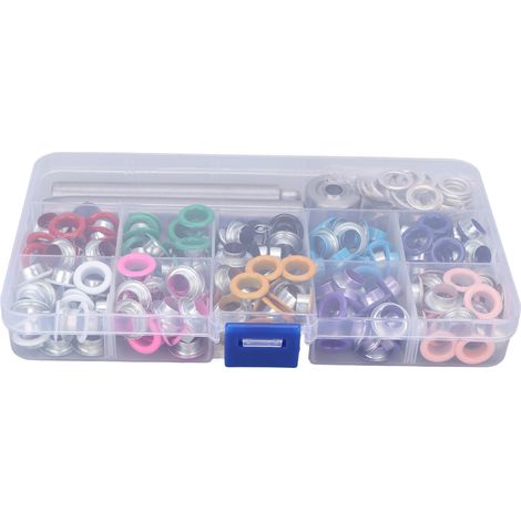 Ösenwerkzeug-Set aus Eisen und Kunststoff zur Herstellung von 8 mm/0,3 Zoll großen, farbig beschichteten Ösen für Lederarbeiten (1/5)