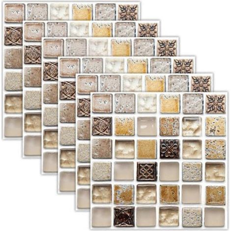 Carreaux muraux autocollants imitation marbre - Stickers imperméables pour crédences de cuisine, salles de bains, salons, faciles à installer, C (1/5)
