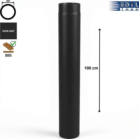 Élément droit 100 cm émaillé noir mat Ø200 Edilinox (1/3)