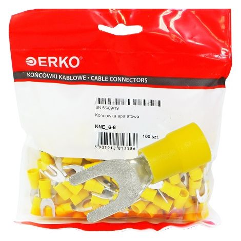 Isolierte Gabelenden KNE 6mm M6 100 Stück erko (1/2)