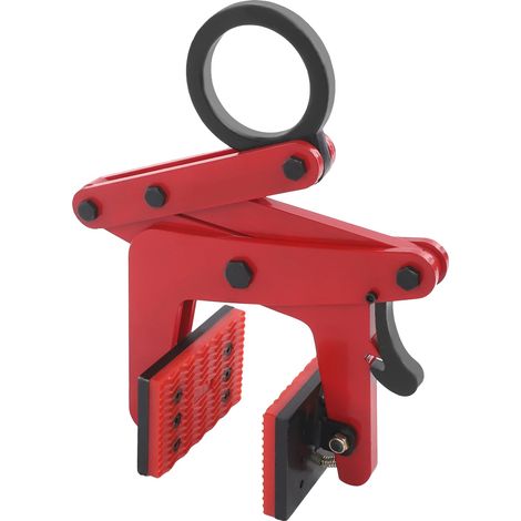 Pince de levage de dalles, capacité de charge de 390 kg, taille d'ouverture réglable, Rouge (1/2)