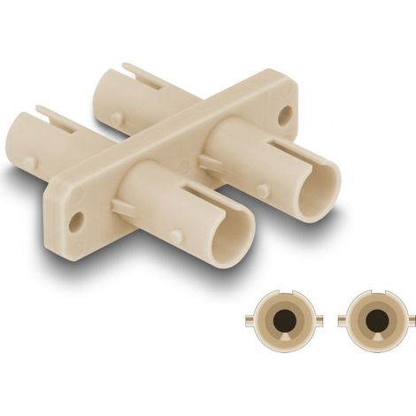 Delock Acoplador Fibra Ãptica ST Duplex hembra a ST Duplex hembra beis