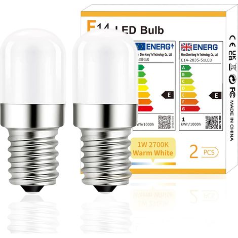 Ampoule LED E14 Blanc Chaud 2700K 1W Équivalent 15W Non Dimmable pour Réfrigérateur Lampe à Sel Machine à Coudre Lot de 2 (1/5)