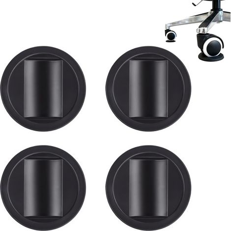 Set of 4 Non-Slip Furniture Pads, Black Rubber Cups Diameter 8.5 cm, Thickness 1.2 cm, Interior 5.5 x 3.8 cm, Floor Protection for Sofas, Beds, Armchairs, Chairs (1/5)