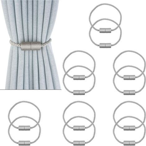 6 paires of embrasses de rideaux magnétiques grey (1/5)