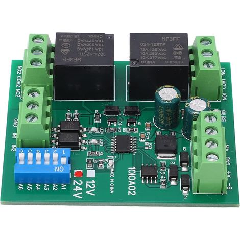 2-Channel Relay Module, 24V PCB Relay Controller, 9600 BPS Default with Hardware Reset, TVS Protection, Easy Installation for Control Enthusiasts (1/5)