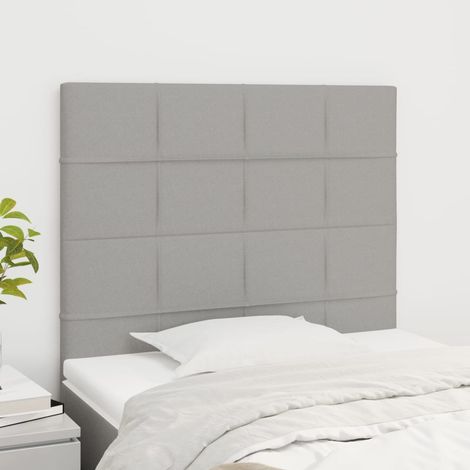 Tête de lit Gris clair 90x5x118/128 cm Tissu vidaXL (1/5)