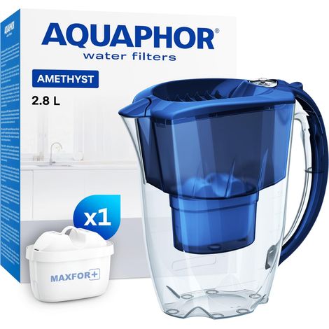 Carafe filtrante Amethyst avec 1 Filtre Maxfor+ 200L - 2,8 L - Bleu (1/5)