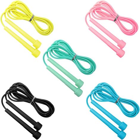 15 Pièces Corde a Sauter Sport Antidérapant Corde à Sauter Réglable 2,8m Cordes à Sauter pour Enfant & Adulte pour Fitness, Crossfit, Sport, Boxe, GYM (1/5)