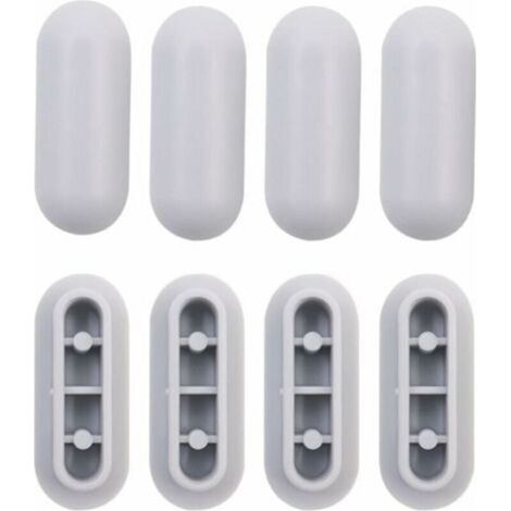 8 Pieces Universal Toilet Seat Bumper Kit, Plastic Toilet Seat Replacement Bumpers (1/4)