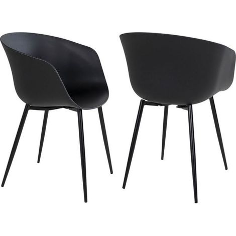 4 Fauteuils de jardin noir RODA
