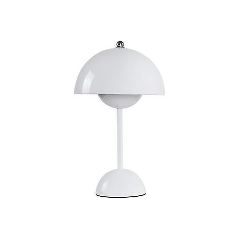 Wiederaufladbare LED-Tischleuchte mit Touch-Schalter, wiederaufladbar, im Blumenknospen-Pilz-Design, Wohnzimmerdeko, Schreibtisch-Nachttischlampe (Weiß) (1/5)