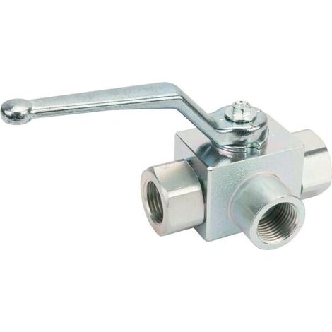 Llave de paso de esfera de 3 v铆as 1/2" orificio en T PISTER KH3KSR08T (1/3)