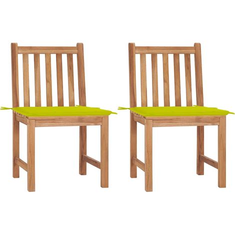 Sedie da Giardino 2 pz con Cuscini in Legno Massello di Teak vidaXL (1/5)