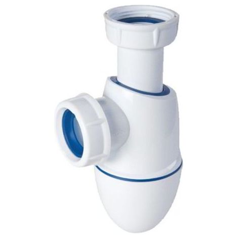 Nicoll Easyphon Sifón fregadero bimaterial con junta integrada 6/4', rosetón y desagüe (0202075) (1/2)