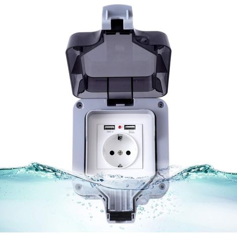 IP66 Waterproof Socket, Outdoor Wall Mounted Waterproof Socket, Dustproof Wall Socket Box for Indoor and Outdoor
