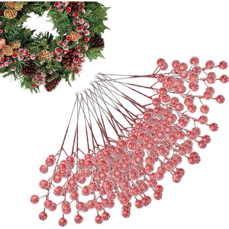Tiges De Baies Rouges De Noël Remplisseur de Vase de Fêtes 25 Pièces  Décorations Hivernales pour Sapin de Noël Pour Maison Bureau École Ferme Patio Jardin Arrière-Cour (1/5)