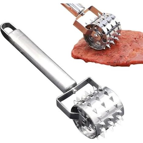 Attendrisseur de viande en acier inoxydable, rouleau à aiguilles pour attendrir steak, bœuf, poulet et porc, accessoire de cuisine (1/5)