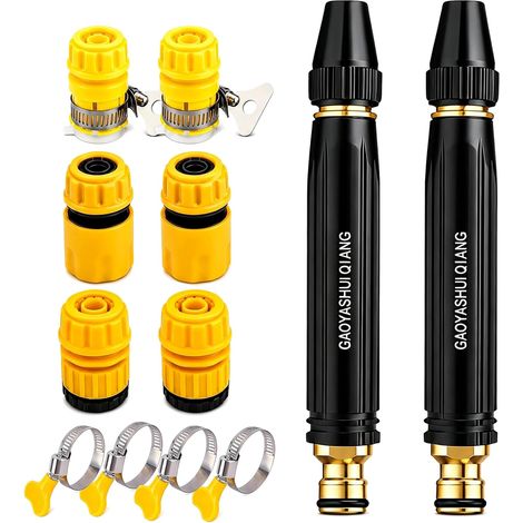 2 Sets of High Pressure Garden Hose Tips Multifunctional Spray Gun with Adjustable Nozzle for Washing Car, Garden, Patio and Outdoor Cleaning (1/5)