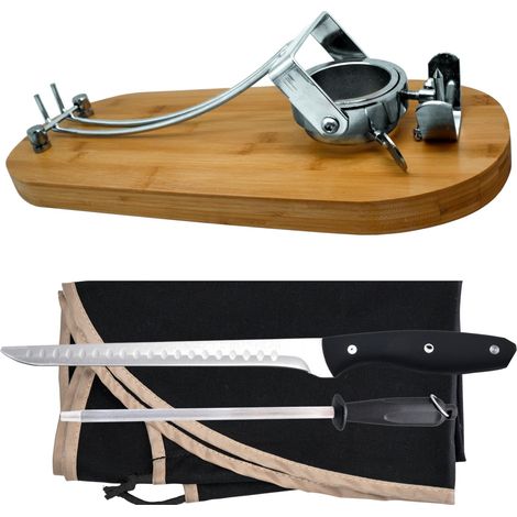 set support jambon pliable tête rotative couteau à jambon aiguiseur et housse pour couper le jambon (1/5)