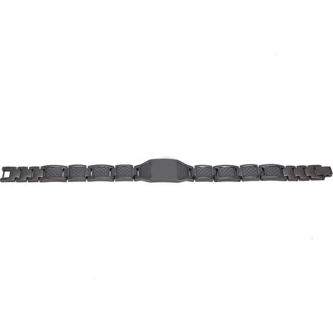 Bracelet magnétique en acier titane noir pour homme, anti-fatigue, soulagement de la douleur, soin santé, étanche, réduction de stress. (1/5)