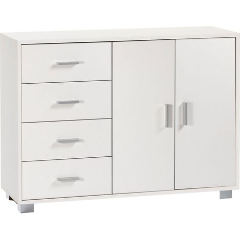 Mobile 2 Ante 4 Cassetti 116L x 41P x h86 – Finitura Bianco Fiammato – Sarmog (1/3)