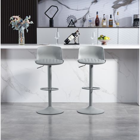 Taburete de bar giratorio regulable tapizado metal OKMYHOME (1/5)