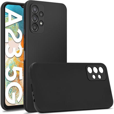 FUNDA NEGRA MATE SUAVE para Samsung Galaxy A23 5G + CRISTAL 9H (1/5)