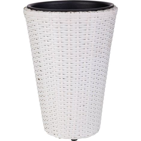 Macetero de poliratán blanco d28x40 (1/5)