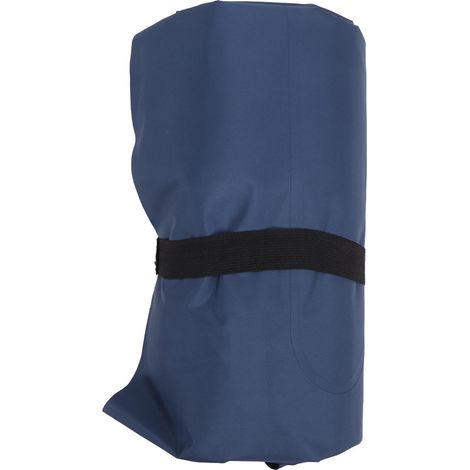 Matelas de camping gonflable double avec oreiller, design ergonomique, matériau en nylon imperméable, adapté au camping en extérieur, coloris bleu marine. (1/5)