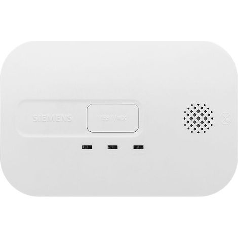 Siemens – Détecteur de monoxyde de carbone NF – Alimentation CC 3V – Autonomie 3 ans – Alerte sonore forte – Fixation murale incluse