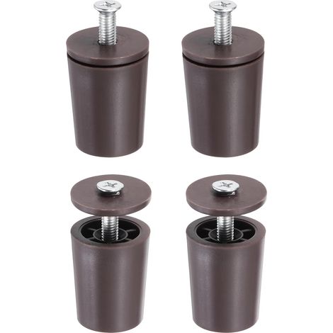 4 Pcs Butée Volet Roulant 28mm Butée de Volet Roulant Bouchon D'Arrêt en Plastique avec Rondelles et Vis pour Stores Enrouleurs Lames de Volet Roulant, Marron (1/5)