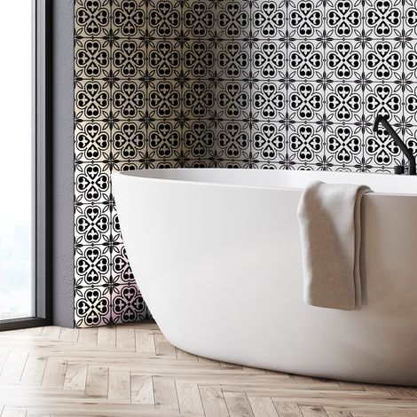 Sticker Mural Carrelage adhésif Cuisine Salle de Bain - 30 STICKERS CARREAUX DE CIMENT AZULEJOS VITA - 30stickers10x10cm (1/5)