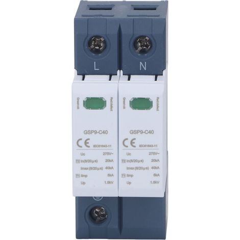 Parafoudre 40 kA 2P 275 V – Dispositif de protection contre les surtensions pour installation électrique domestique et tertiaire (1/5)