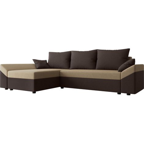 Sofá rinconero Memphis 104, Alova 68 + Alova 07, Función de descanso, Almacenaje, 240x140x82cm, 0