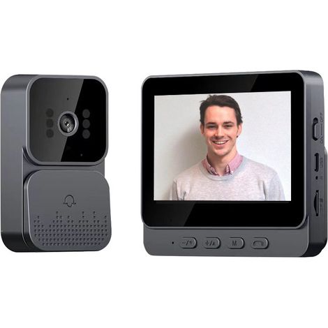 Sonnette video Visiophone 4.3 pouces ecran IPS Systeme d'interphone video Appel vocal bidirectionnel Vision nocturne
