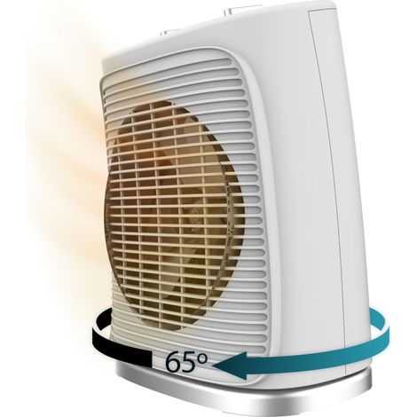 Cecotec Riscaldatore elettrico a basso consumo ReadyWarm 2050 Max Force Rotate White. Termoventilatore da 2000 W, oscillazione a 65°, 3 modalità, termostato regolabile, area di copertura 20 m2, bianco (1/5)