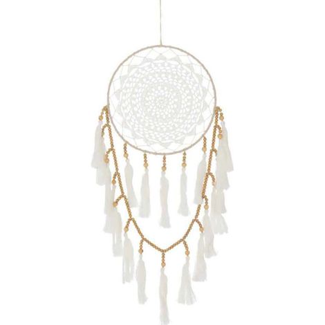 Attrape-Rêves Déco "Textiles" 78cm Blanc