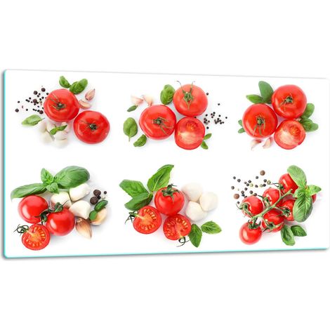 Planche à découper en verre, couvercle de plaque de cuisson, plaque vitrocéramique, universelle 52 x 30 cm, aliments, caramel (1/5)