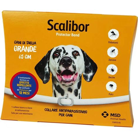 Collier anti-puces et anti-tiques pour chiens, marque Scalibor, en stock -- grand chien italien, 65 cm. (1/4)