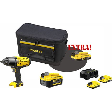 Kit Avvitatore ad impulsi a batteria 18V attacco 1/2" SFMCF900B V2 + Batteria al Litio 18 Volt LI-Ion 4.0 Ah V20 SFMCB204 + Set energia + EXTRA OMAGGI FATMAXB. STANLEYB.