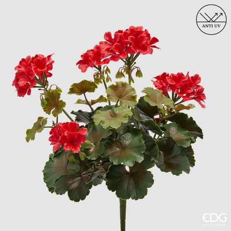 EDG Enzo De Gasperi Bouganvillea Cespuglio x5 con Foglie Anti-UV Pianta Artificiale H 40 Cm Rosso