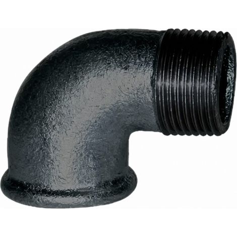 Winkelstück verformbar 90°, 66x76, männlich weiblich schwarz kleiner Radius