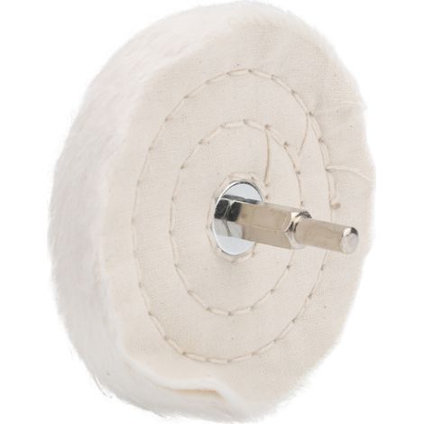 Beyamis Disque de polissage en tissu blanc plat, type coton, outil de ponçage miroir avec poignée, 100 mm (1/5)