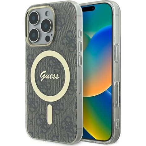 Guess GUHMP16LH4STW iPhone 16 Pro 6.3" marrone/marrone custodia rigida IML 4G MagSafe (1/5)