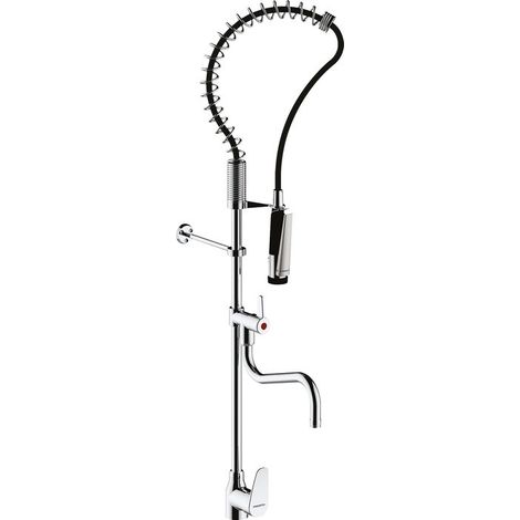 Colonne de prélavage mitigeur monotrou - Presto Chef - PRESTO - Avec douchette et bec de remplissage - Débit 20 l/min (1/2)